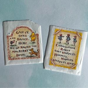 Vintage Stickers Winnie the Pooh + Christopher Robin Walt Disney Set of 2